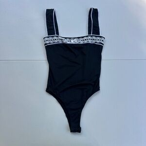 Black and White Lace Swimsuit or Bodysuit